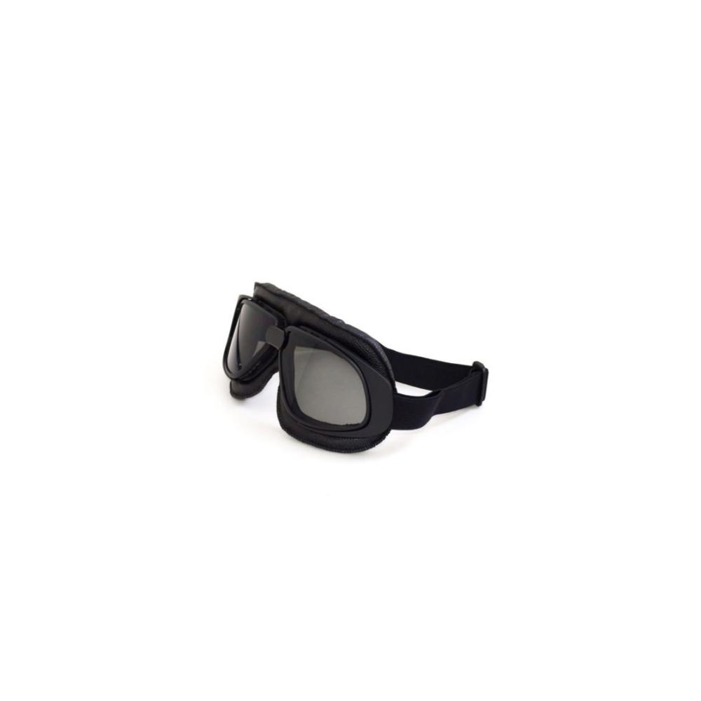Stilvolle LEAGUE&CO Steampunk Motorradbrille für Harley Davidson Honda Yamaha – Klassische Schutzbrille in Schwarz Grau für MC MX Fahrer