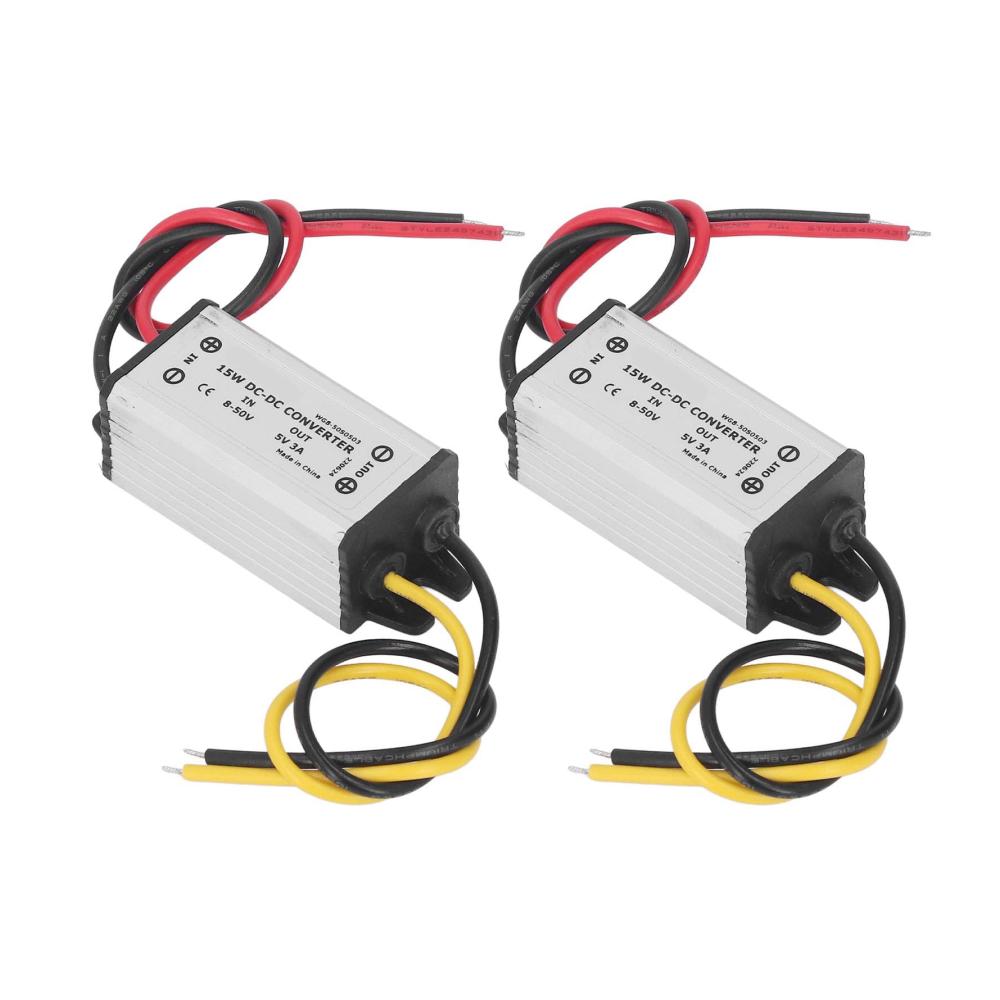 2 Stück Wechselrichter DC Abwärtswandler 8-50V zu 5V 3A 15W Regler für Automobil Marine Boot Eisenbahn und Luftfahrt