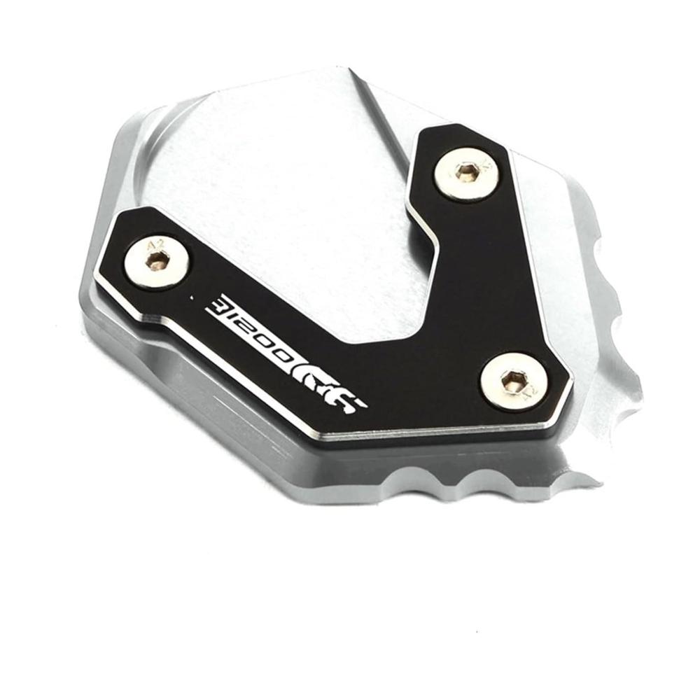 Verlängerungspolster Stützplatte für BMW R1200GS LC 2013-2019 & R 1200 GS LC ADV – Seitenständervergrößerung Motorrad-Ständer Kickstand Pad Silber