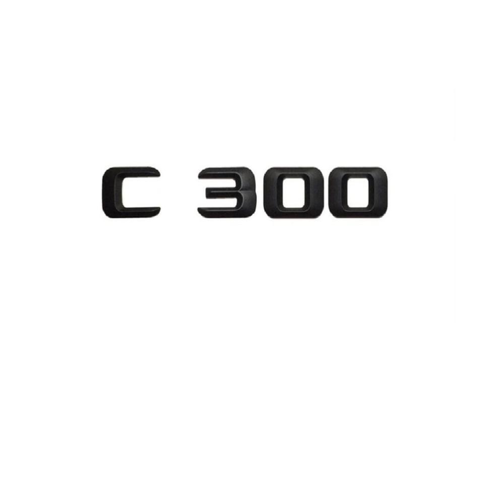 LORIER Mattschwarz C 300 Auto-Kofferraum Emblem-Buchstaben Aufkleber für Mercedes-Benz C-Klasse C300 – Hochwertiger Logoaufkleber für Fahrzeug-Kennzeichnung
