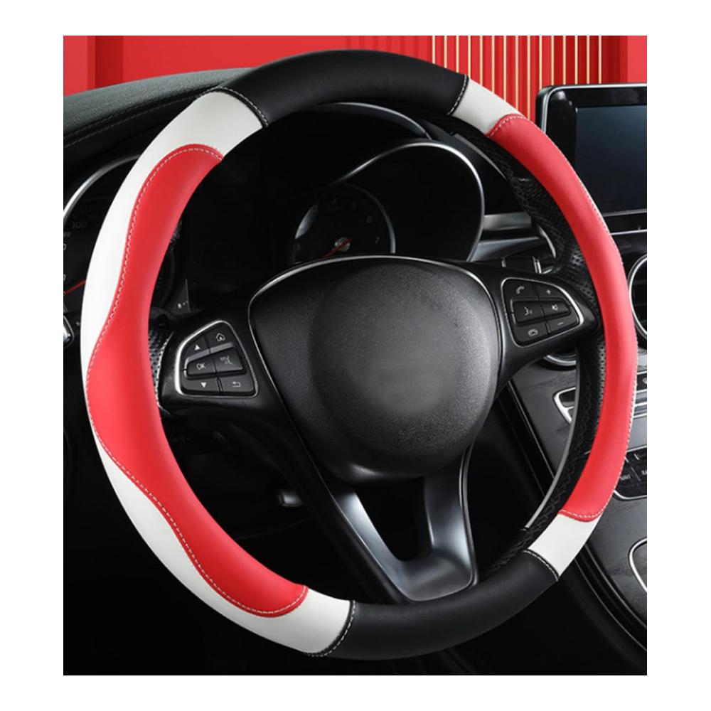 Lenkradhüllen für Auto & SUV - Mikrofaser-Leder mehrfarbig universal 36 8-38 1 cm atmungsaktiv rutschfest