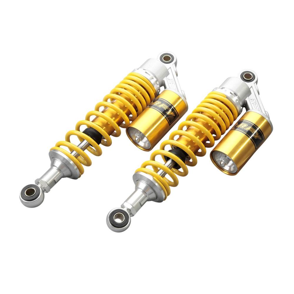 SIKUAI 320 mm Verstellbarer Stoßdämpfer hinten Universal Luftstoßdämpfer für Honda Kawasaki Suzuki Yamaha - Gelb - Hochwertige Federung für Motorrad
