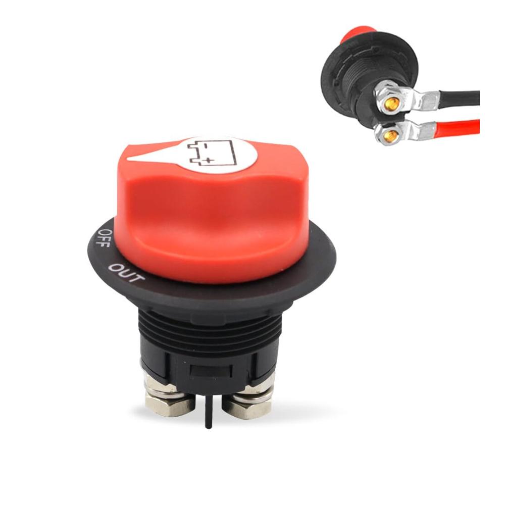 Batterieschalter 12V 100A – Wasserdichter Batterietrennschalter für Auto Motorrad Boot Caravan Yacht Bus – Hauptschalter Einbauschalter für Fahrzeuge