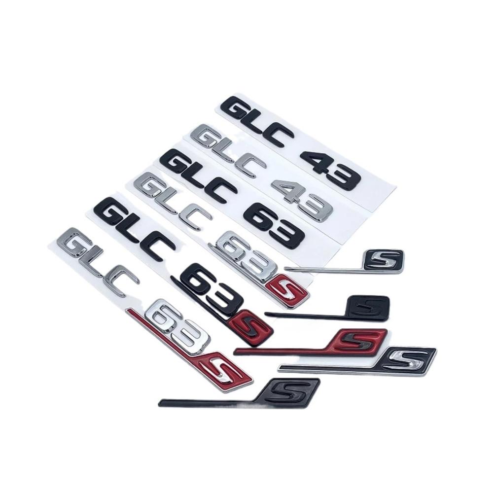 2017 Mercedes Benz AMG X253 Emblem ABS Kofferraum-Logo Aufkleber GLC43 GLC63 GLC63s V8 Biturbo 4MATIC Auto-Logo in Glossy Black für Auto-Individualisierung