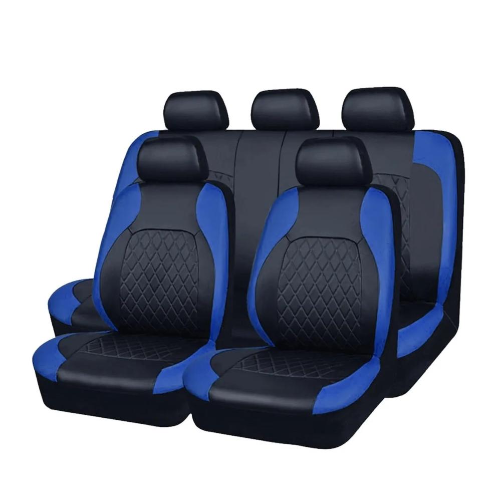 Autositzbezüge Set Komplett für All Seasons PU-Leder Wasserdicht Universelle Passform für Limousine SUV Pick-up-Truck – Voller Schutz Komfort und Style