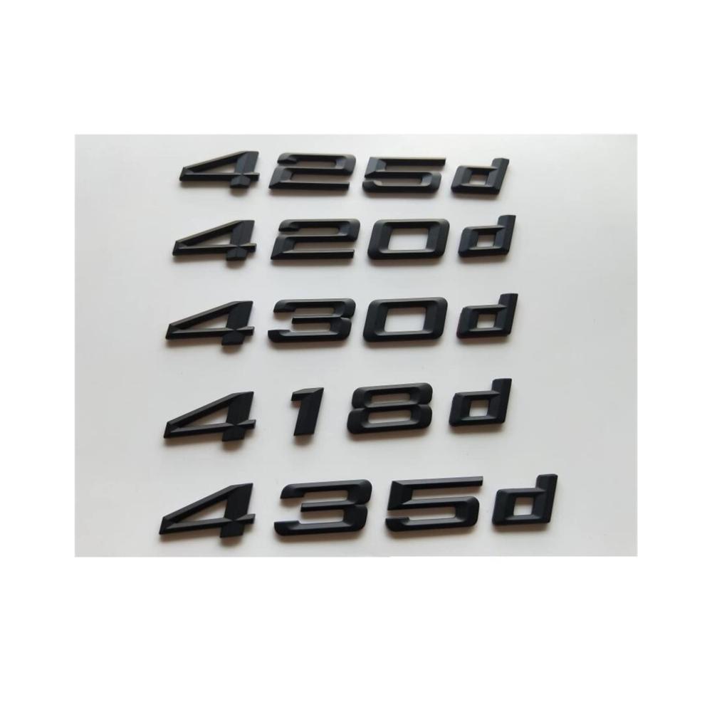 Mattschwarz Embleme für BMW 4er F32 F33 F82 F83 418d 420d 425d 430d 435d – Hintere Nummernbuchstaben 420d Größe Hochwertige Passform für BMW Fahrzeuge