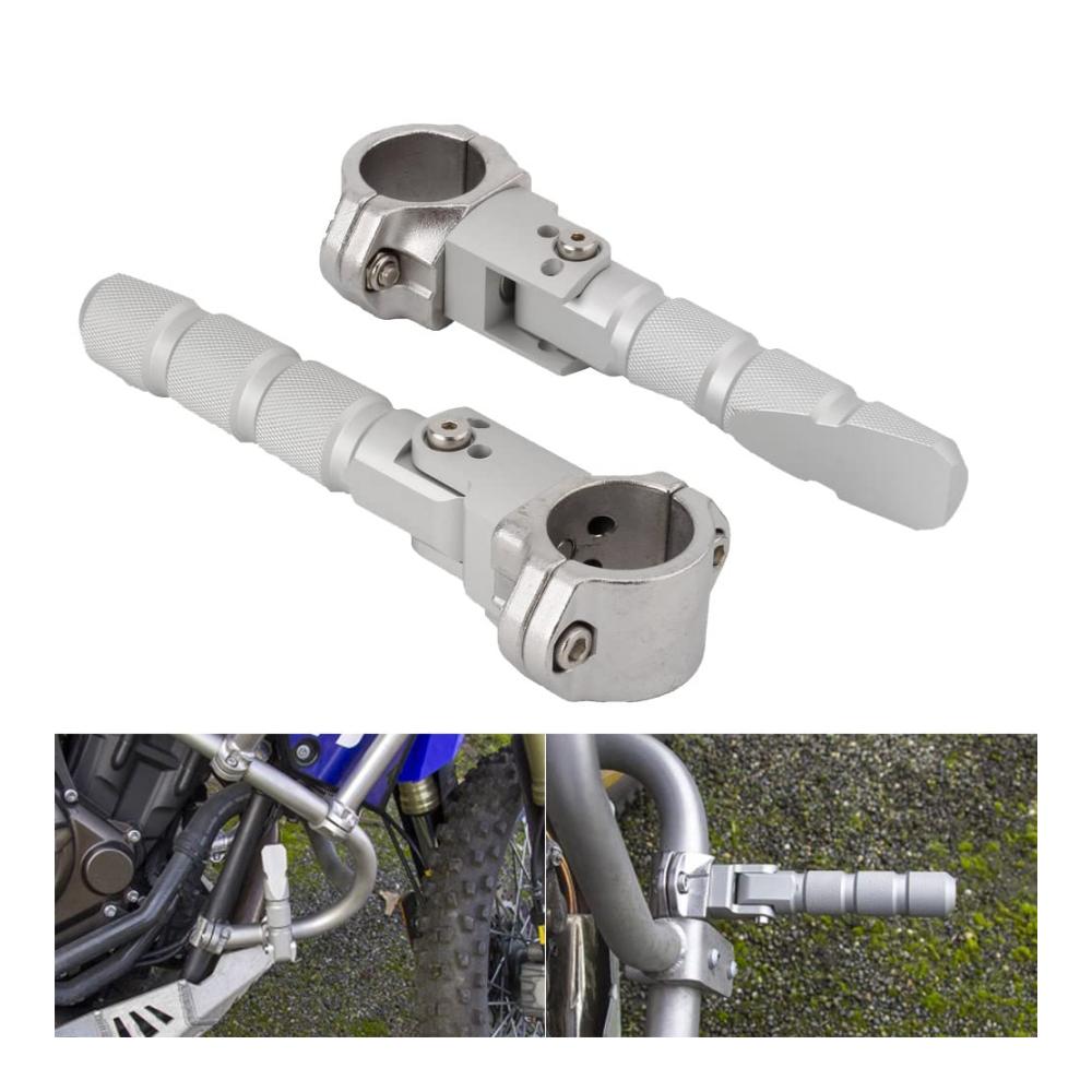 Fußrasten für Yamaha Road Star Limited Edition Midnight Star MM Silverado - Universal 22mm 25mm 27mm 32mm 360° drehbar 7/8 1 125 Crash Bar - Silber