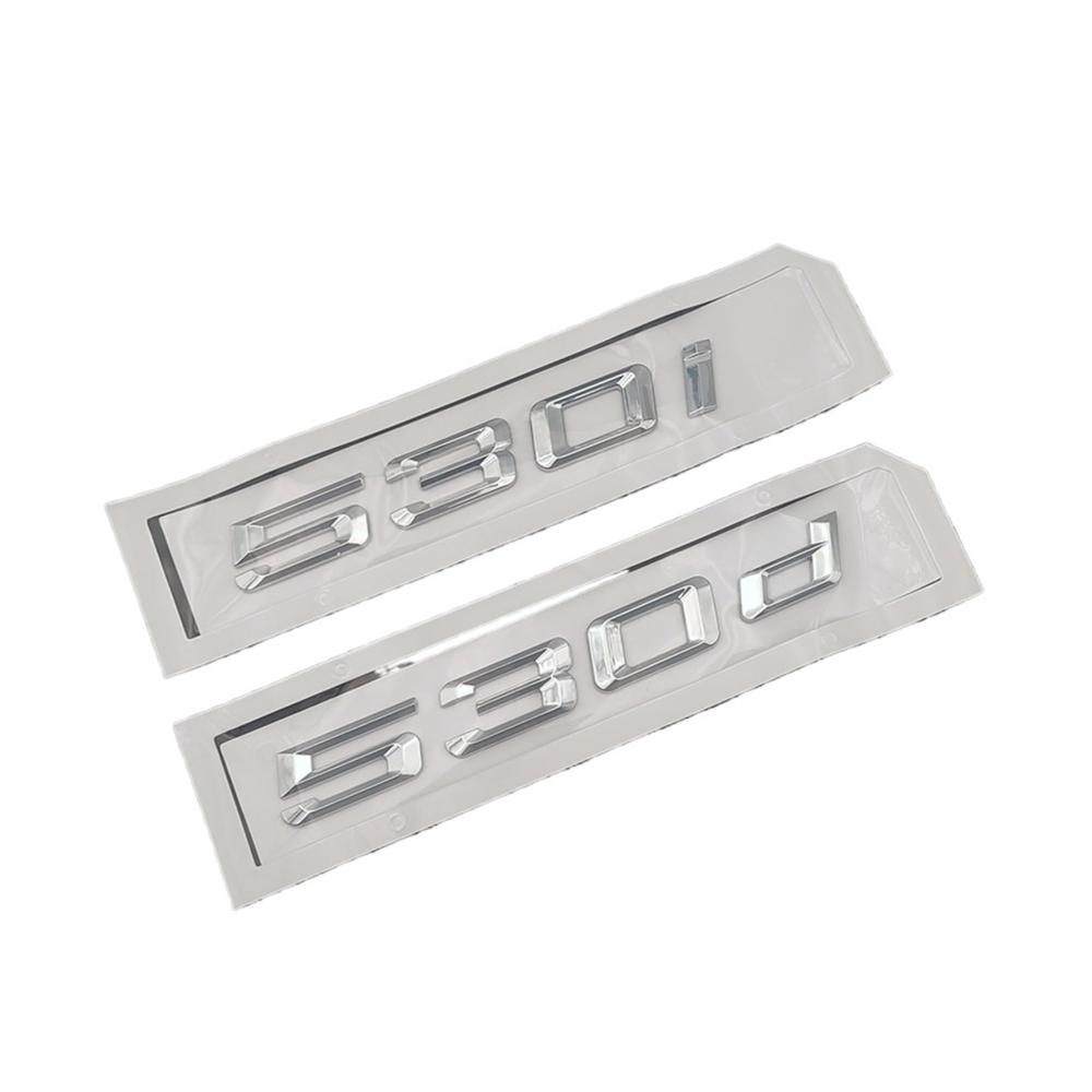 ABS 3D Autobuchstaben Aufkleber für Heckkofferraum - Emblem Logo für BMW 530i 530d 535i 520i 520d 535d E39 E60 F10 E61 - Personalisierte Autoaufkleber Zubehör