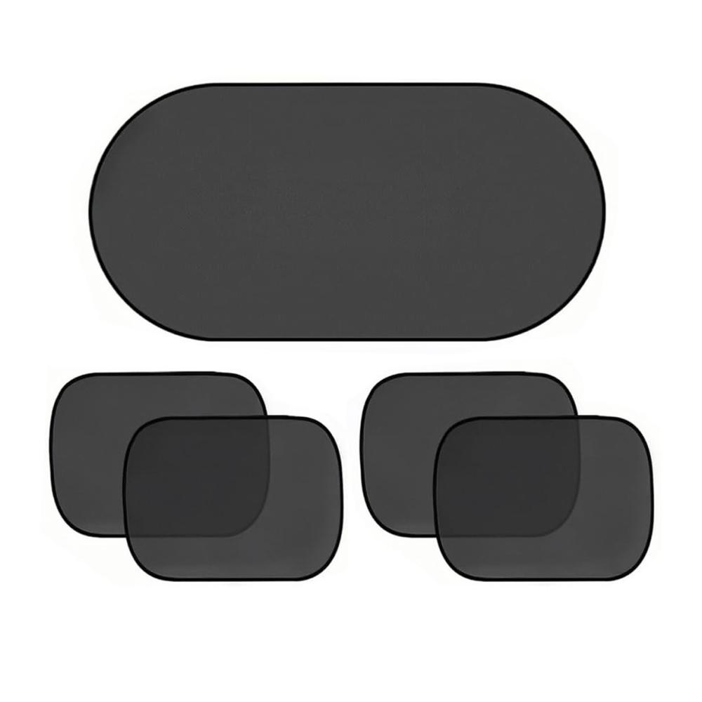5er Set Sonnenschutz Auto Baby - UV-Schutz Seitenscheiben Sonnenblenden mit Saugnäpfen Schwarz Universelle Autofenster Sonnenblenden für Kinder