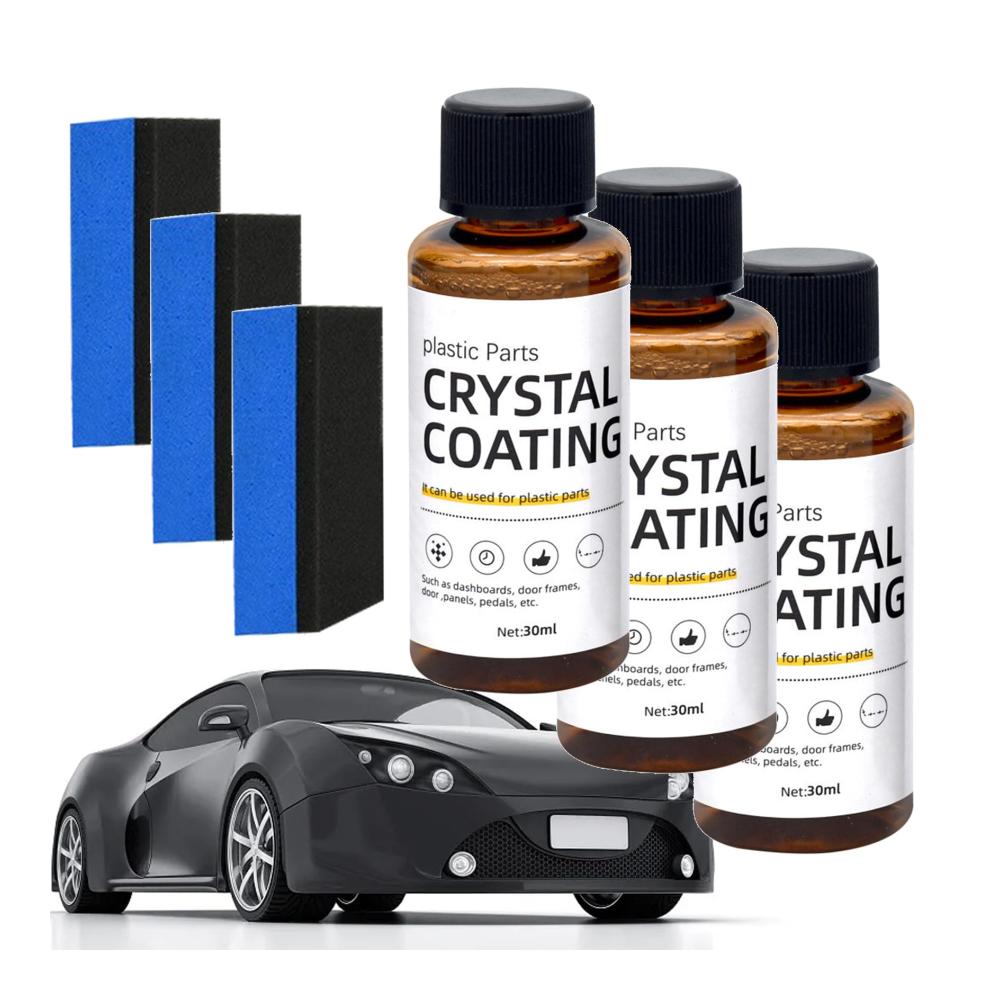 Gluckaro Kunststoff-Sanierungsmittel für Autos - 3 Stück Crystal Coating & Beschichtungsmittel für langlebige Automobilkunststoffe - Effektive Polituren für perfekten Glanz