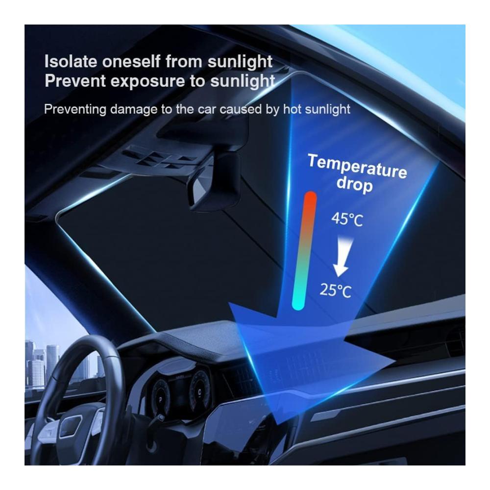 Auto Frontscheiben Sonnenschutz für VW Sharan II 7-Sitzer 2010-2023 Faltbarer Sonnenschirm Universal Passform Einfache Lagerung Optimaler Schutz vor Sonnenstrahlen
