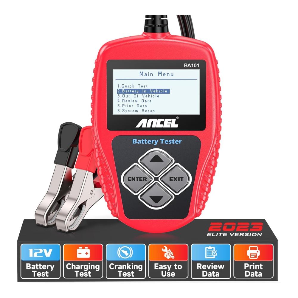 Professioneller BA101 Batterietester für KFZ 12V | 100-2000 CCA | 220AH | Auto Boot Motorrad | Agm Batteriestartergerät | Belastungs- & Ladezustandsprüfer