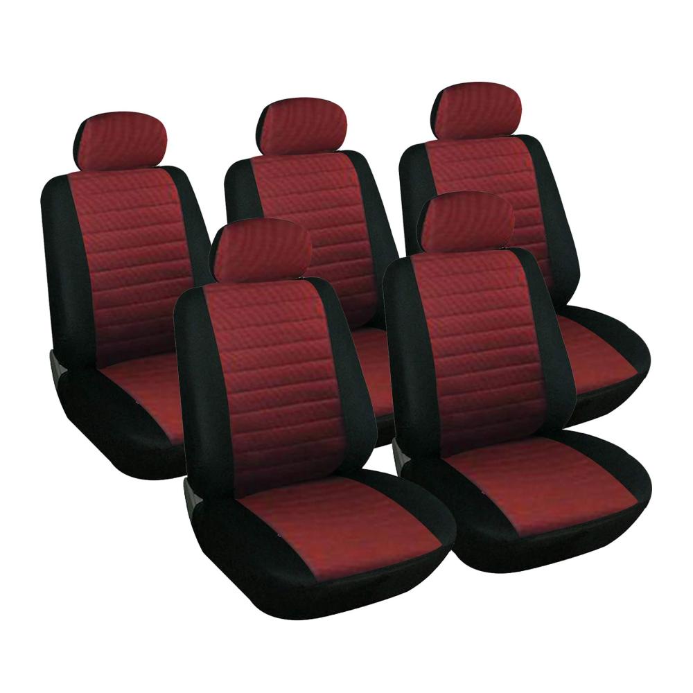 5er Sitzbezüge Set Universal für Auto – Rote Schonbezüge aus Polyester Einzelsitzbezüge für optimalen Schutz Premium Sitzbezüge für Autositz Schonbezug