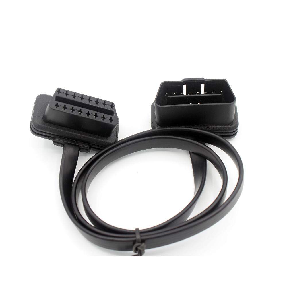 OBD-II Verlängerungskabel 06 Meter Ultra Low Profile Flachband 8-Pin Pass-Through für Bluetooth WiFi USB ECU Leser & OBD2 Code-Scanner