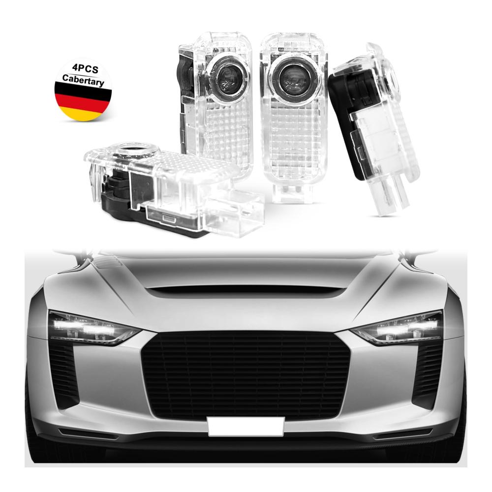 4 Stück Unterbodenbeleuchtung LED Türprojektor für Audi A1/A3/A4/A5/A6/A7/A8/Q2/Q3/Q5/Q7/Q8/Tt/R8 – Einstiegsbeleuchtung & Türlogo Projektor Zubehör