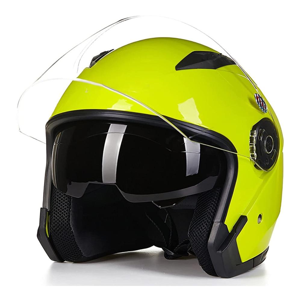 Vintage Jethelm 3/4 für Erwachsene – Retro Motorradhelm Modularer Halbhelm für Sommer Roller & Moped Leicht DOT/ECE Zulassung Herren & Damen