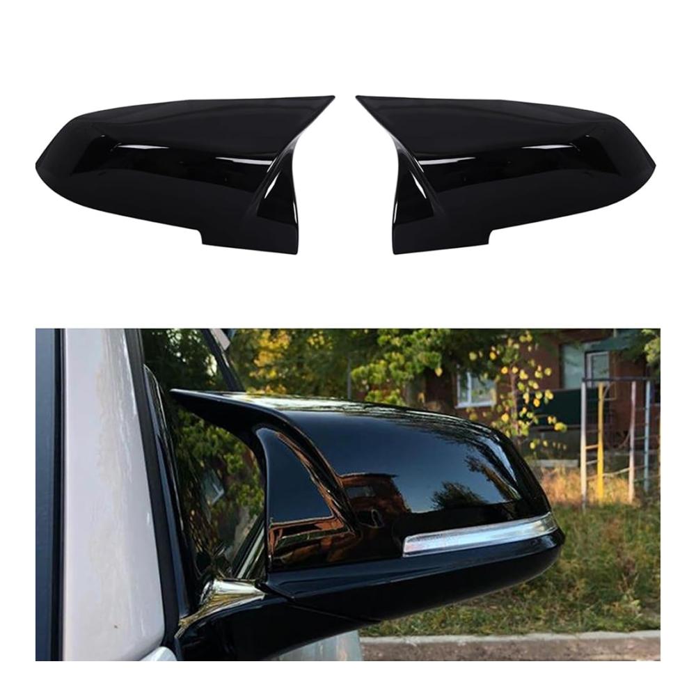 Spiegelabdeckungen Auto 2PCS Außenspiegelkappen Glanz Schwarz ABS-Kunststoff für Rückspiegel - Links & Rechts Schutz und Style für Ihr Fahrzeug