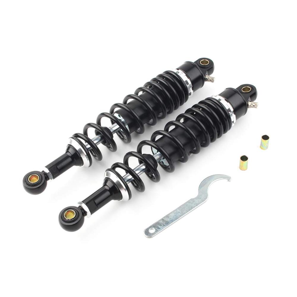 SIKUAI Luftstoßdämpfer 340 mm für Motorräder & Roller – Schwarz kompatibel mit Honda Yamaha Suzuki Kawasaki ATV UTV Dirt & Street Bikes