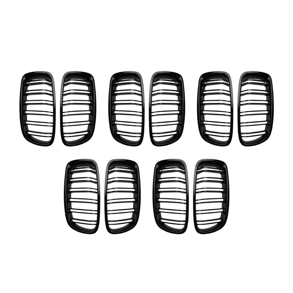 10x Glänzend Schwarz Front- & Kühlergrille für BMW 3er F30 F31 F35 2012-2018 Nieren Gitter Set Premium Ersatz Sportlicher Look Auto Zubehör