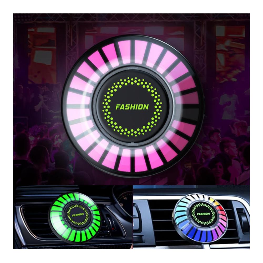 RGB Sound Control Innenbeleuchtung für Autos – Sprachaktivierter Lichtclip mit 24 LED RGB Aroma-Diffusor und Sound Pickup für perfekte Atmosphäre im Fahrzeug