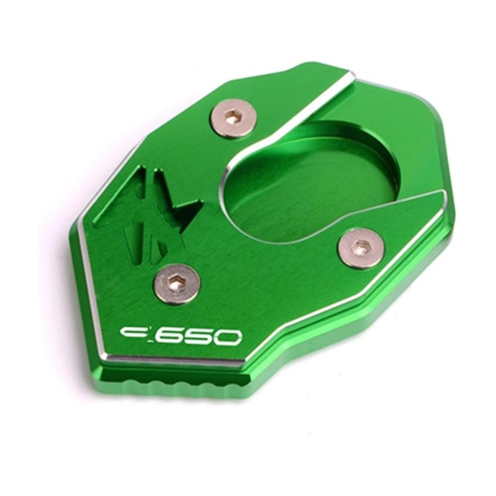 Verlängerungspolster Stützplatte für Kawasaki Z650 Z 650 2017-2020 CNC Aluminium Seitenständervergrößerung Kickstand Vergrößern Grün
