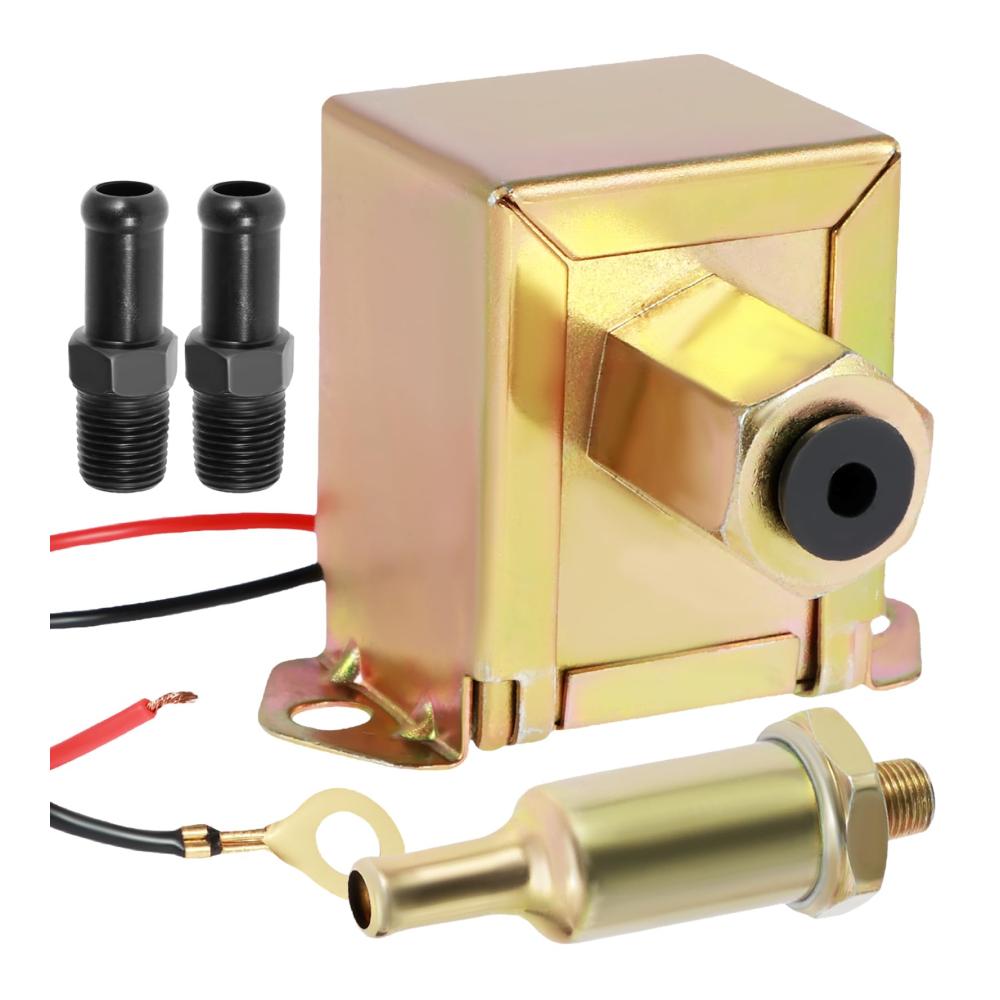 Elektrische Kraftstoffpumpe 12V mit 2 Anschlüssen 4.5–7 PSI universelle Benzin/Diesel Transferpumpe mit Inline-Kraftstofffilter für Auto LKW Boot