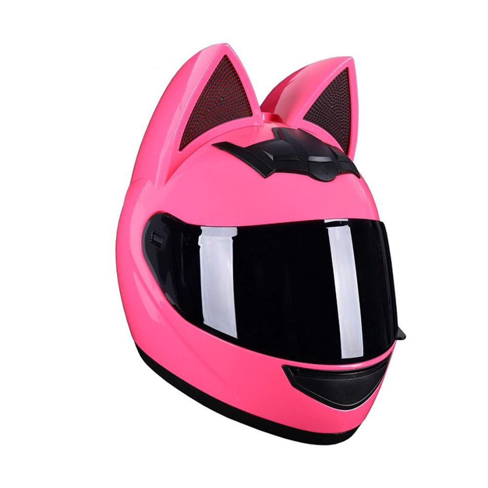 Klappbarer Integralhelm mit Katzenohren für Herren und Damen DOT/ECE-zugelassen abnehmbare Ohren rosa M-XL ideal für alle Jahreszeiten und Straßenfahrten
