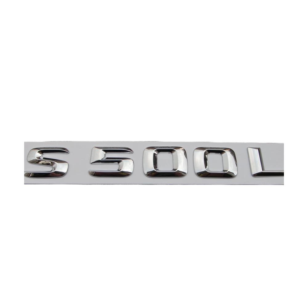 LORIER Chrom 3D ABS Kunststoff Kofferraum Emblem für Mercedes Benz S Klasse S500L - Hochwertiger Aufkleber Logoaufkleber für stilvolle Fahrzeugveredelung