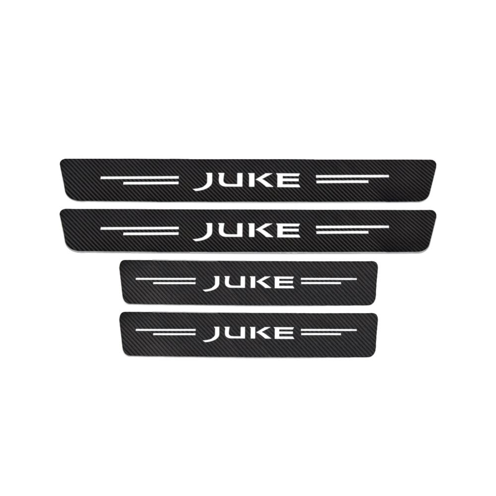 4 Stück Einstiegsleisten & Türschweller kompatibel mit Nissan Juke F15/F16 2010–2021 Kohlefaser Schutzaufkleber Autotür Schwellenplatte Zubehör