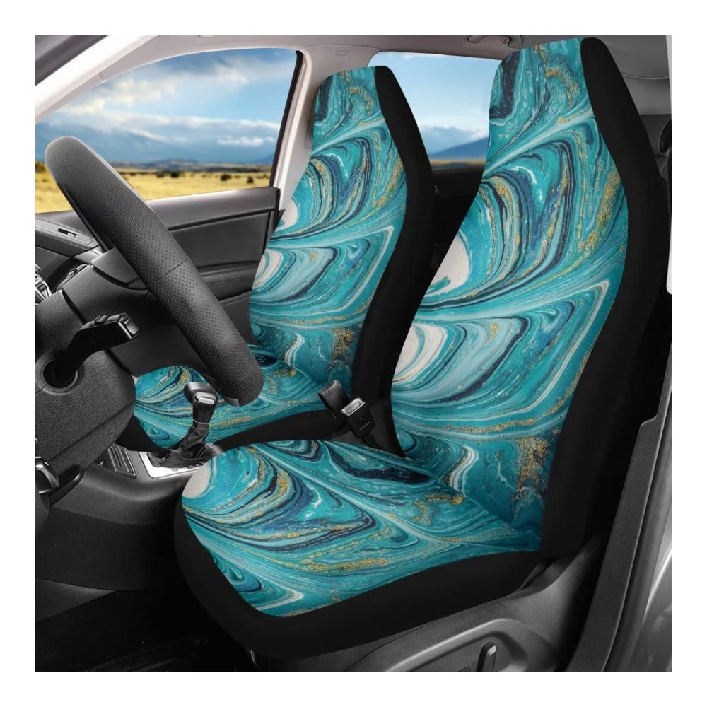 2 Stück Sitzbezüge Auto Vordersitze Marmor Design Wasserdicht Universal 52x138 cm Schonbezüge für Fahrzeuge SUVs Sportliches Auto-Zubehör