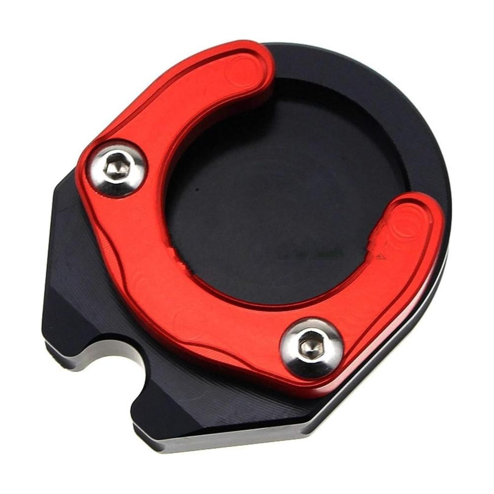 Verlängerungspolster Stützplatte für Yamaha NVX155 NMAX155 AEROX 155 XMAX 250 300 2017-2019 Motorrad Kickstand Seitenständer Verlängerung Vergrößerungsplatte (Rot)