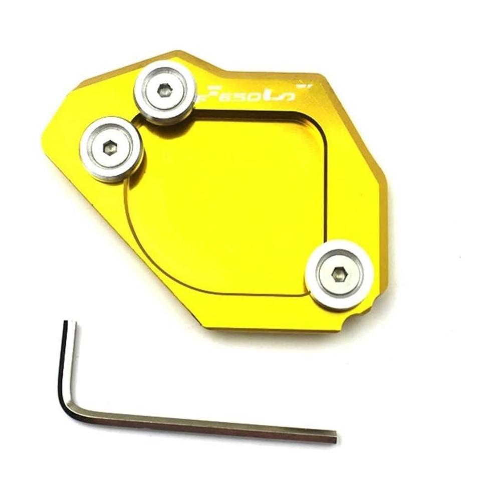 Verlängerungspolster Stützplatte für BMW F650GS 2007-2014 - Motorrad Seitenständer Vergrößerungsplatte Kickstand Erweiterung Gold