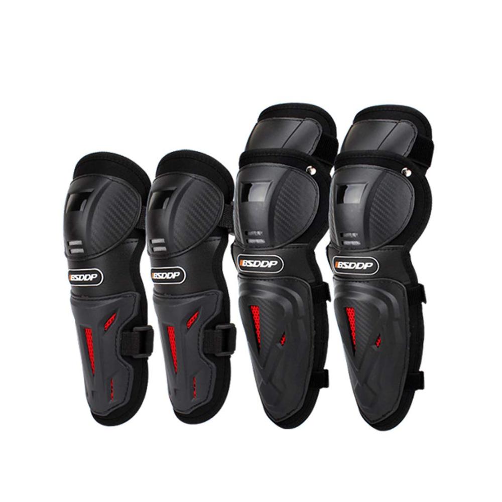 4 Stück Knieschoner und Ellbogenschützer Set – Einstellbare Schutzausrüstung für Erwachsene Ideal für Motorrad Radfahren und Racing Komfortabel und Robust