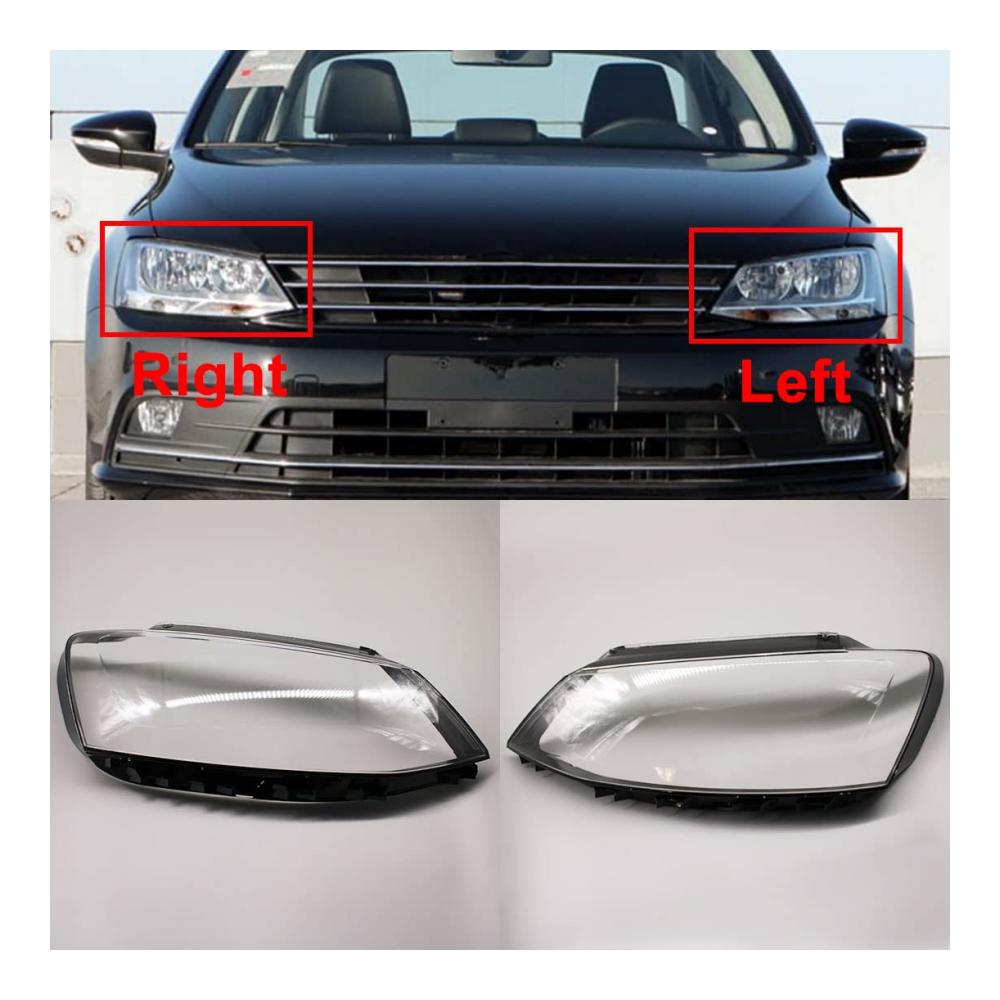 2x Transparente Scheinwerfer Abdeckungen für VW Jetta (Sagitar) 2012-2018 Lampenschirm Objektiv Glas Abdeckung Ersatzteil für Frontscheinwerfer