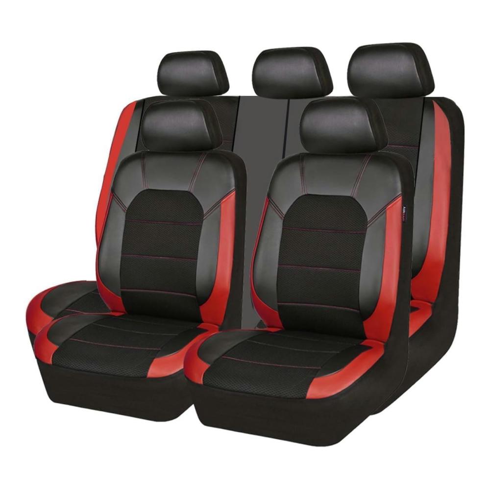 Sitzbezüge Auto Universal Set für BMW Serie 1 E87 116i 118i 120i 130i Autositzbezüge in Schwarz Rot Auto Zubehör Schutz und Komfort