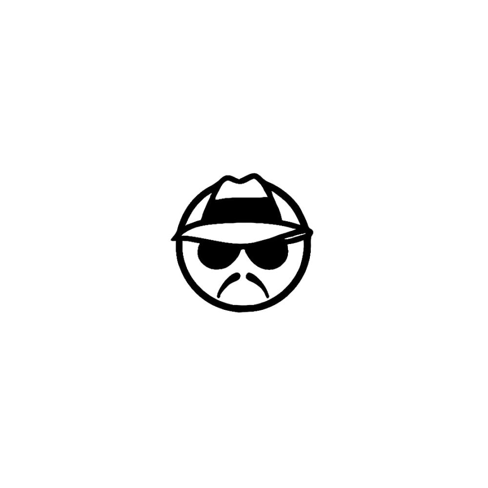 134 cm x 131 cm Vinyl Auto Aufkleber „Guy Face“ Lowrider Design Schwarz/Silber – Stylischer Sticker für Fahrzeuge Wände & mehr langlebig und wasserfest
