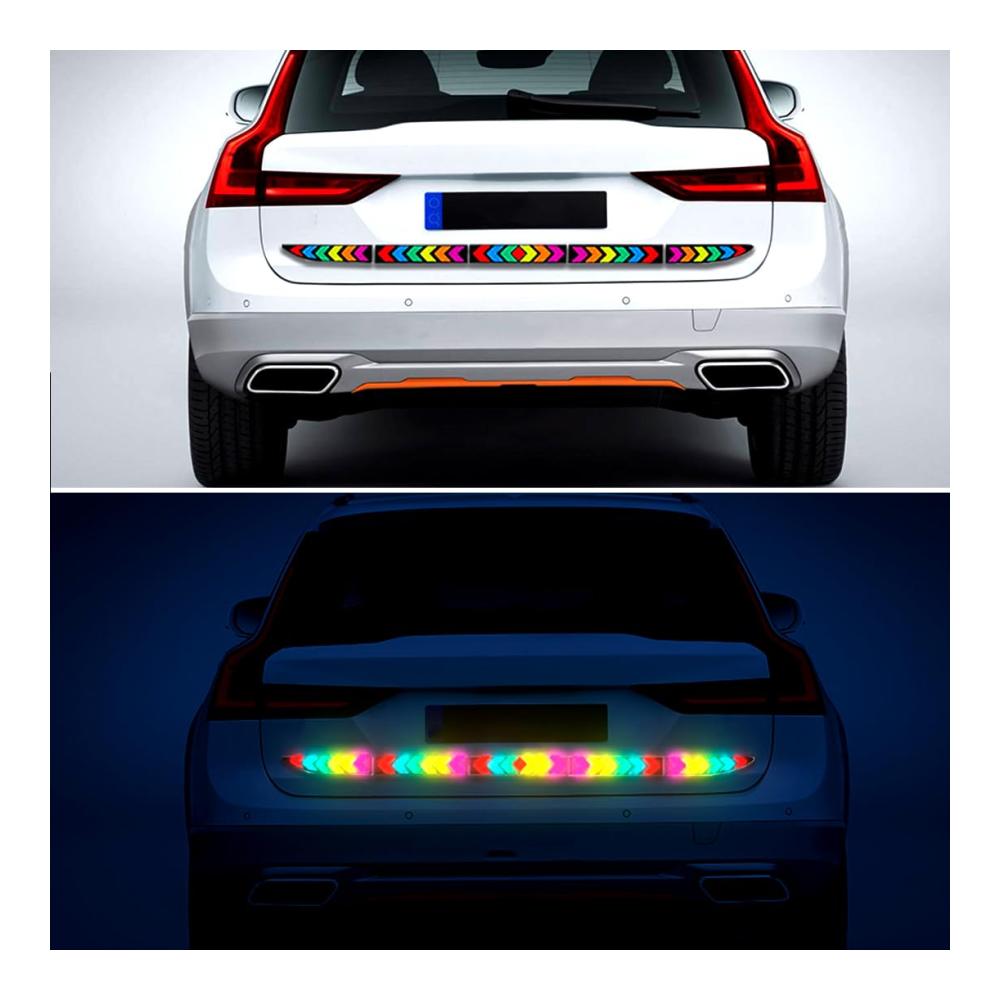 5 Stück Reflektierende Aufkleber für Auto-Kofferraum – Hochintensive Farbe reflektierende Aufkleber für Stoßstange Verbessert Nachtsichtbarkeit & Sicherheit