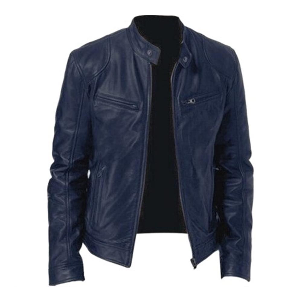 Echte Lederjacke für Herren Motorradjacke mit Reißverschluss XXL langlebig stilvoll für Motorrad und Alltag hochwertiges Echtleder robuste Herrenjacke