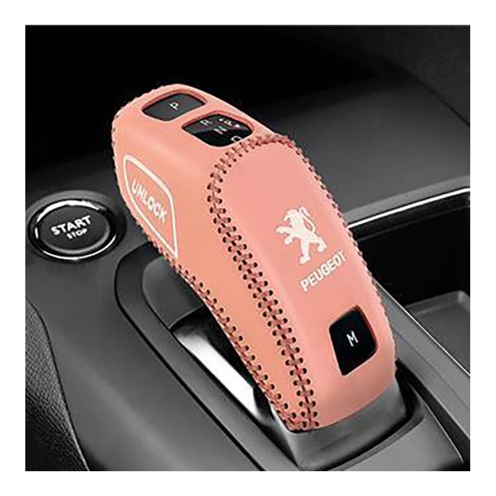 Schaltknauf für Peugeot 2008 Leder Auto-Innenraum Schaltknauf Ersatz Schutzzubehör in C/Pink Ergonomisch und stilvoll Hochwertige Verarbeitung