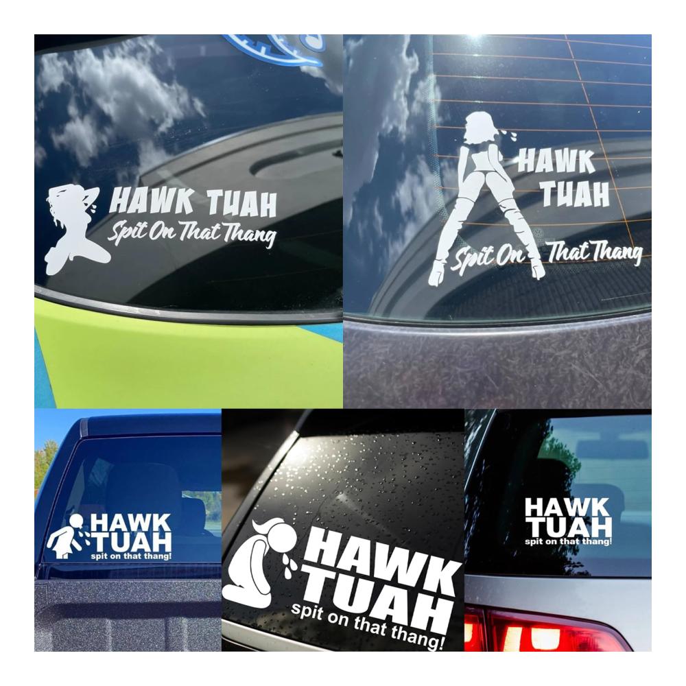 Hawk Tuah Aufkleber – Hochwertiger Vinyl-Sticker für Auto Laptop Stoßstange & Fenster – Lustiger Hawk Tuah Sticker für kreative Gestaltung und Persönlichkeit