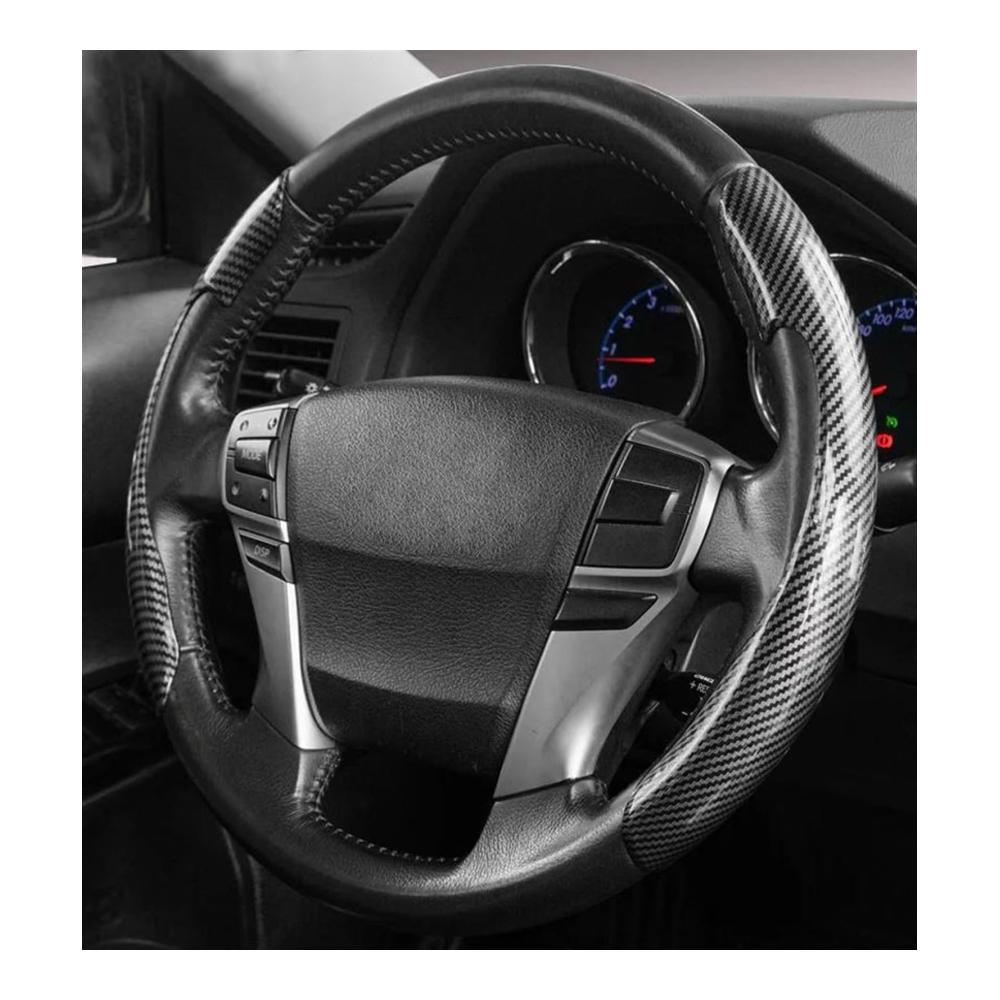 Lenkradhülle Carbon Look für Peugeot 2008 2013-2018 – Rutschfeste Lenkradabdeckung Auto Styling Innenzubehör Premium Schutz und Design für Ihr Fahrzeug