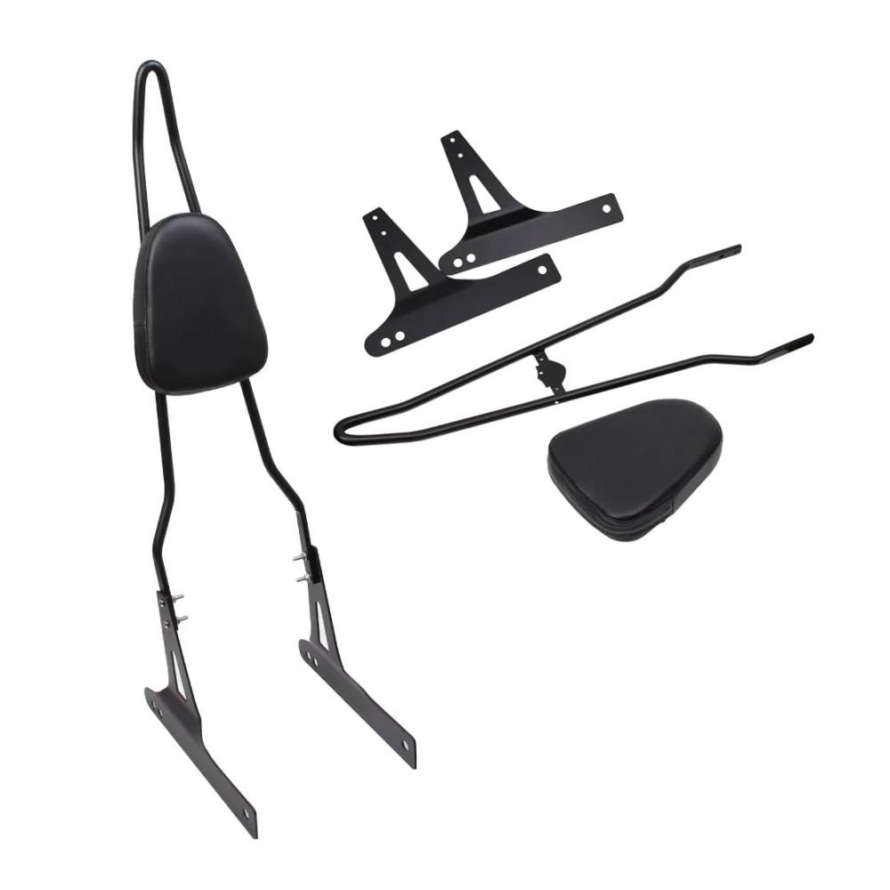 Hinterradgepäckträger Abnehmbar für Dyna Street Bob & FXDB 2006-2016 - Schwarz Sissy Bar Pad Beifahrerrückenlehne Motorrad Gepäckträger