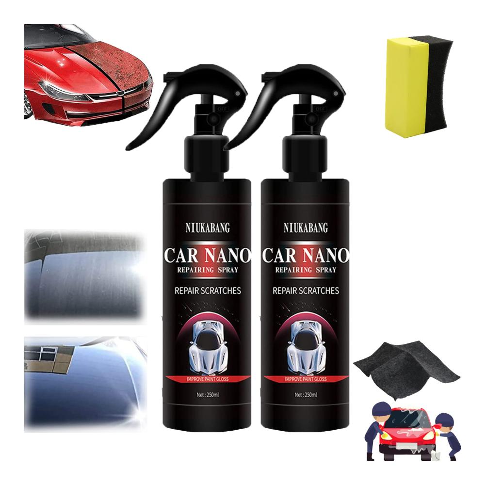 Nano Reparaturspray für Autos - Poliermittel & Kratzerentfernung - 2 x 250ml Nano-Beschichtung zur Fahrzeugpflege und Kratzerreparatur