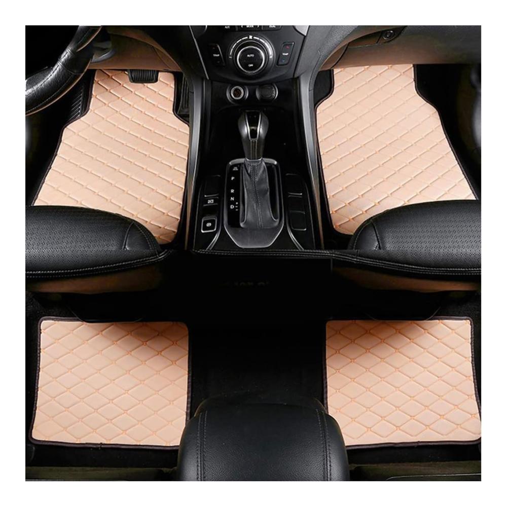 4 Stück Auto Fußmatten für Freelander 2004-2009 PU Leder Allwetter Wasserdicht Anti-Rutsch Langlebig Beige Innenraum Zubehör Floor Mats