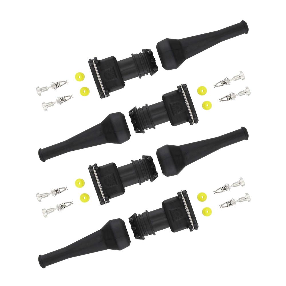 Einspritzdüsen Stecker EV1 Wasserdichte Injektor Verdrahtung Stecker EV1 Steckverbinder für Einspritzventile Auto-Kraftstoffsysteme 4er Set
