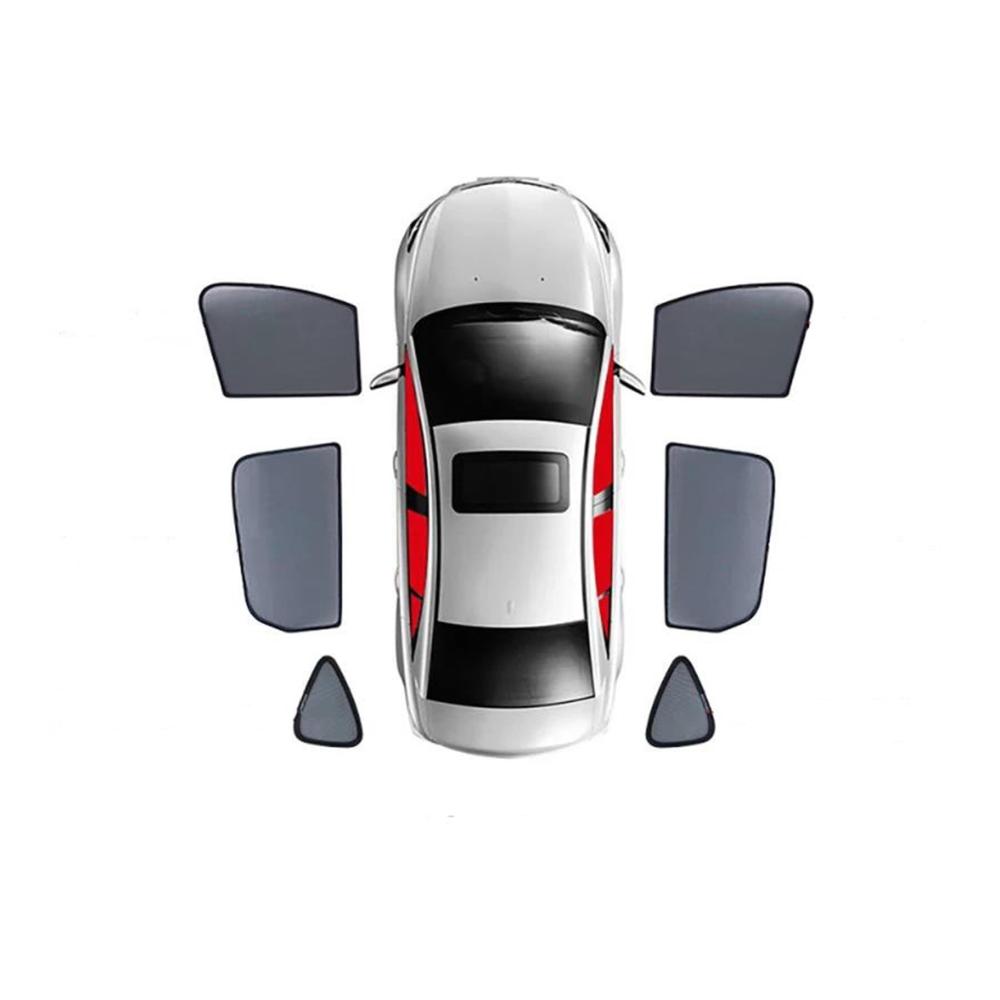 Magnetischer Sonnenschutz für Peugeot 5008 T87 2017–2022 6-teiliges Set Seitenscheibe Auto-Sonnenblende Seitenfenster-Sonnenschutz UV-Schutz
