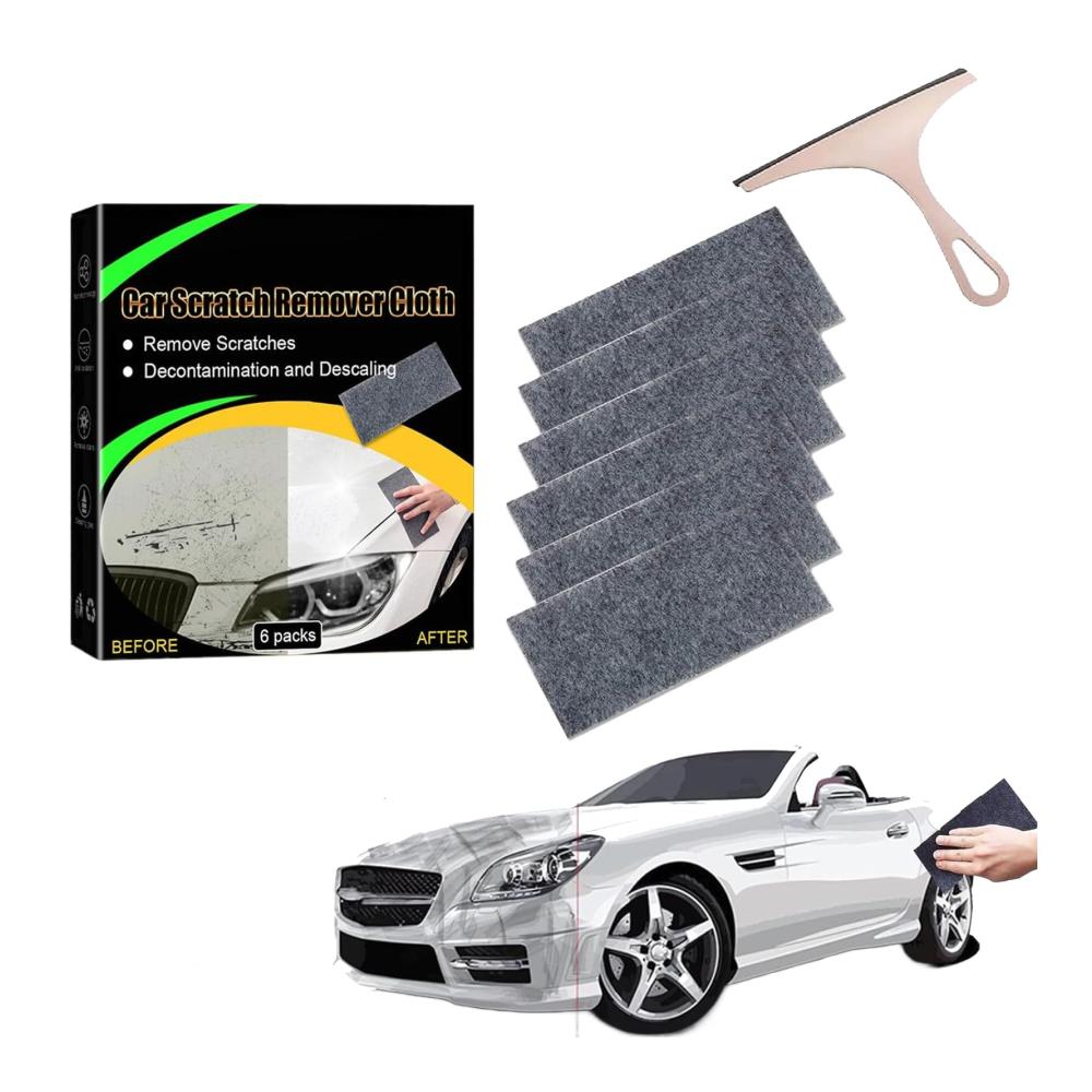Polier- & Schleifmittelset Nano Sparkle Cloth für Auto-Kratzerentfernung – Breathe Green Nano Tuch 6 Stück Mehrzweck Lack-Restauration 1 Box