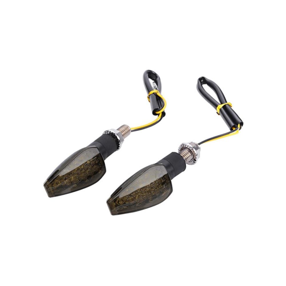 2er Set Universal 12V LED Blinker für Motorräder Rücklicht mit Blinkfunktion Cafe Racer Ersatzteile kompatibel mit H B Y - Rauchglas