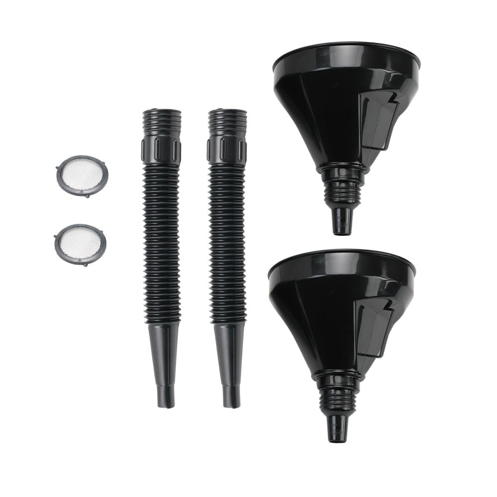 Trichter für Kraftstoff mit Schlauch und Sieb – 130 mm Schwarz ideal für Auto Motorrad und Haushalt – Filter-Trichter für Dieselkraftstoff und mehr