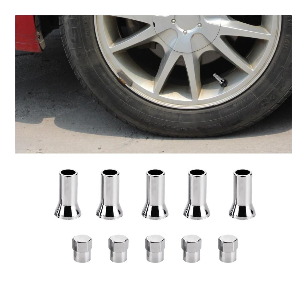 deemars 10PCS Ventilkappen für Reifen aus Aluminiumlegierung Sechseck-Form Universal für Auto LKW SUV Ventildeckel Set ersetzt TR414AC